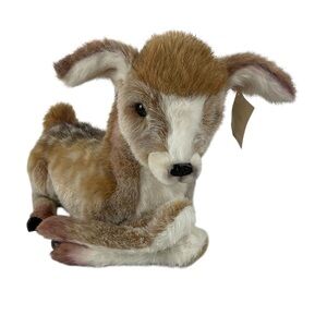Rare Vintage Ramat  20” Baby Deer Fawn Lifelike Plush Toy With Tag Made in Italy